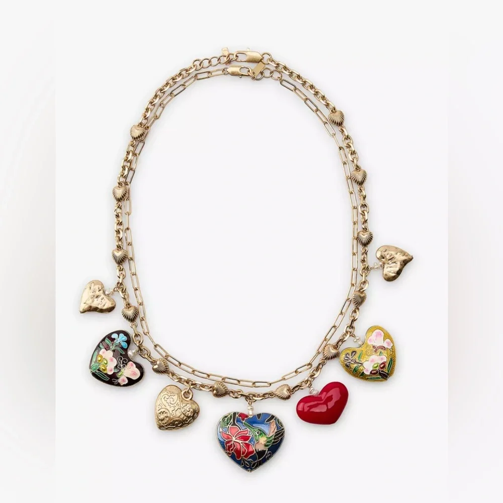 Nwt- zara- two pack heart necklaces - Picture 2 of 4
